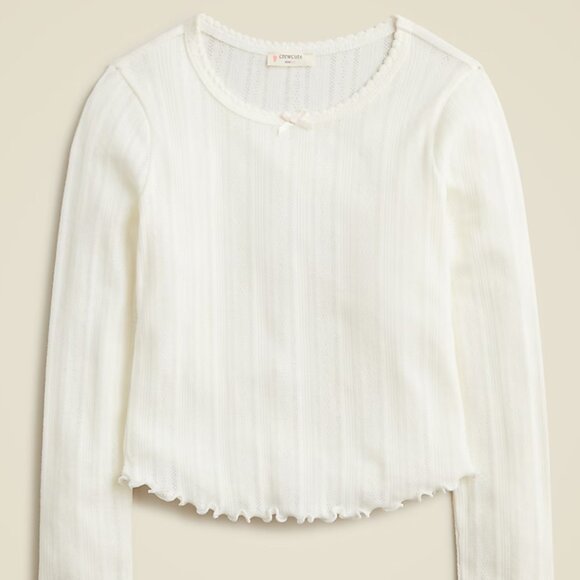 J. Crew Other - J. Crew Girls' long-sleeve pointelle-knit T-shirt Size XS